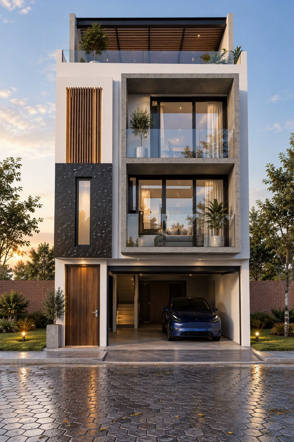 Proyecto arquitectónico de líneas contemporáneas